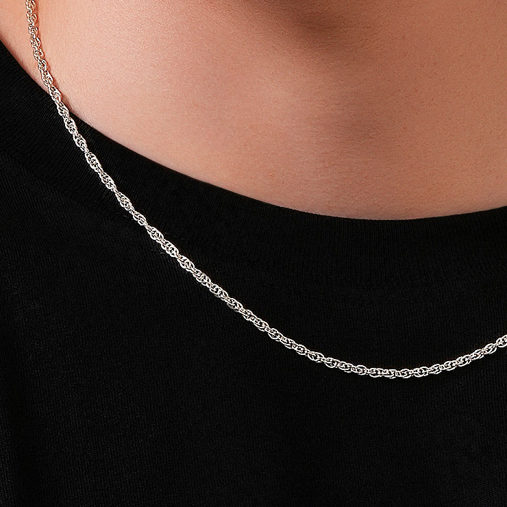 Rope Chain Necklace 925 Sterling Silver Men's - Main Image