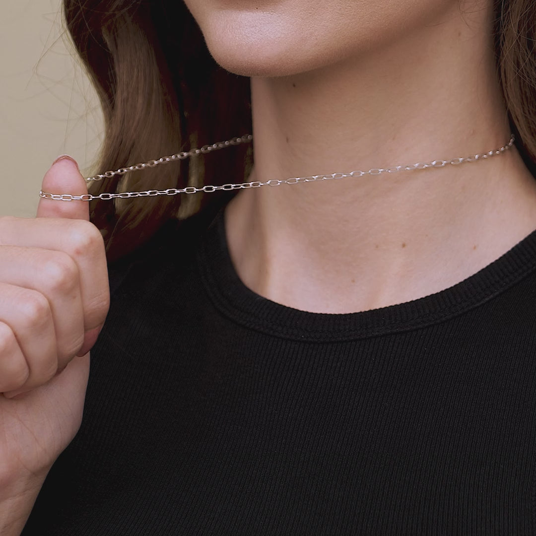 Sterling Silver 2.3mm Oval Trace Chain 16/40cm Unhallmarked 100% Recycled Silver