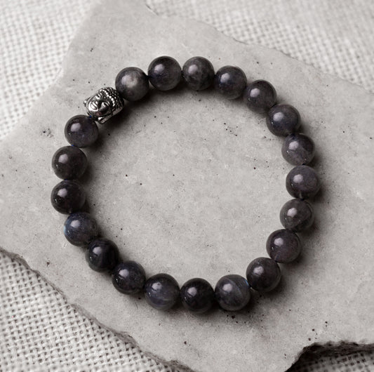 Buddha Obsidian Beaded Bracelet
