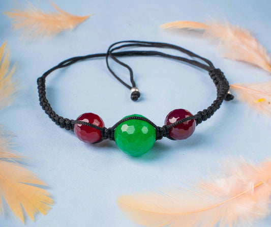 Designer Bead Bracelet - Red & Green 1