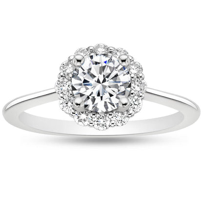 Silver Engagement Rings Glittering American Diamond Solitaire Ring Image 4