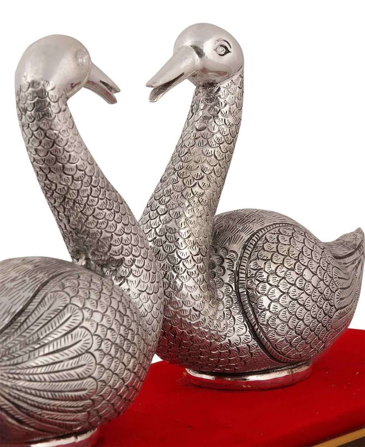 Silver Gift and Articles Pair Of Pure Silver Duck Statue Image 5
