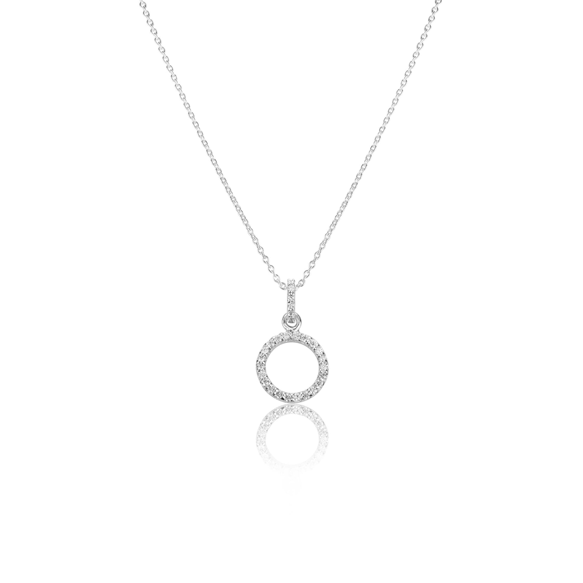Silver Necklace Elegant Circle Necklace