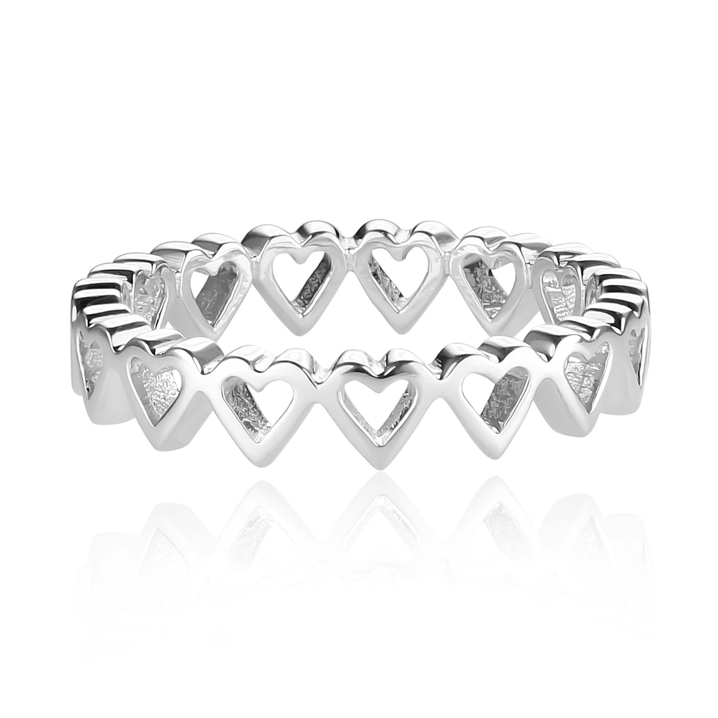 Accented 925 Sterling Silver Heart Ring - Main Image