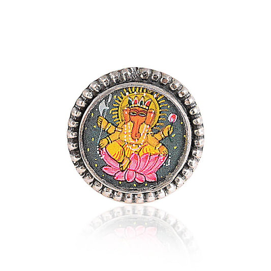Tribal Rings Spiritual Lord Ganesha Silver Ring