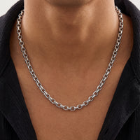 Anchor Chain Neckalce 925 Sterling Silver 22 Inch - Men's