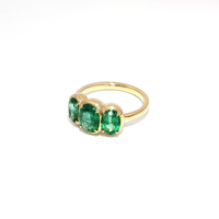 Sterling Silver Ring with Oval Emeralds