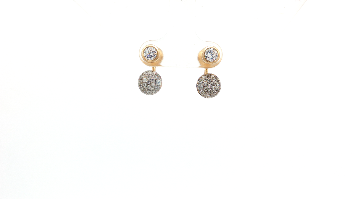 Sterling Silver Stud Earrings with Round CZ