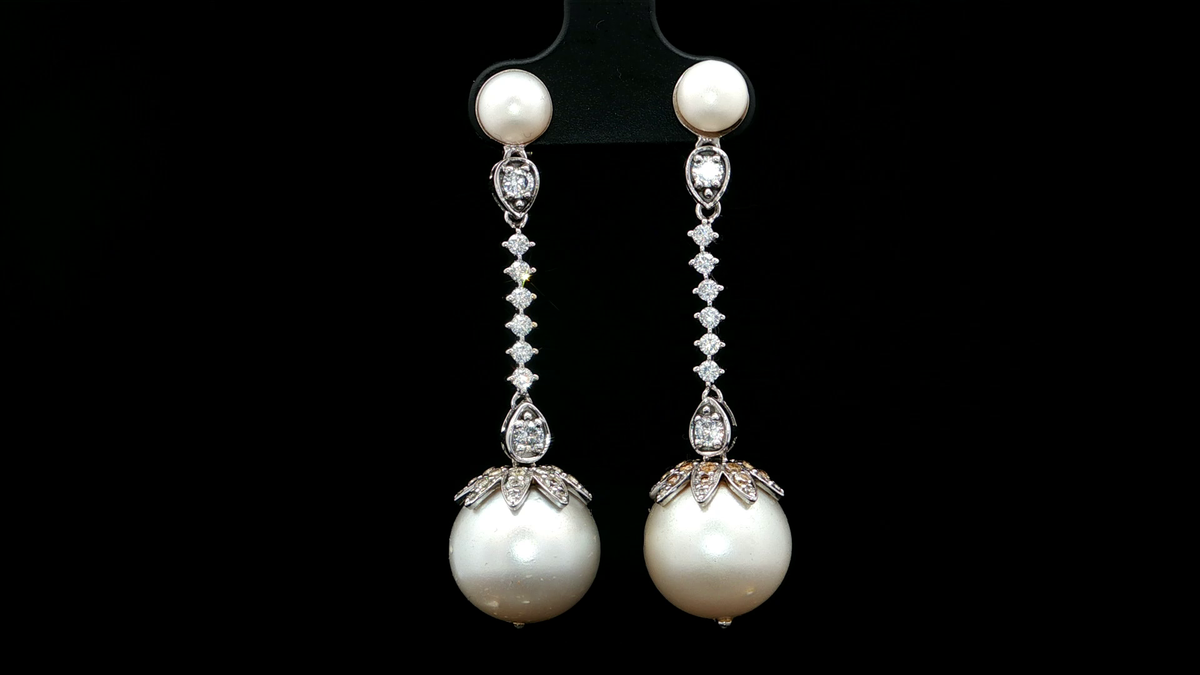 Sterling Silver Pearl Dangle Earrings