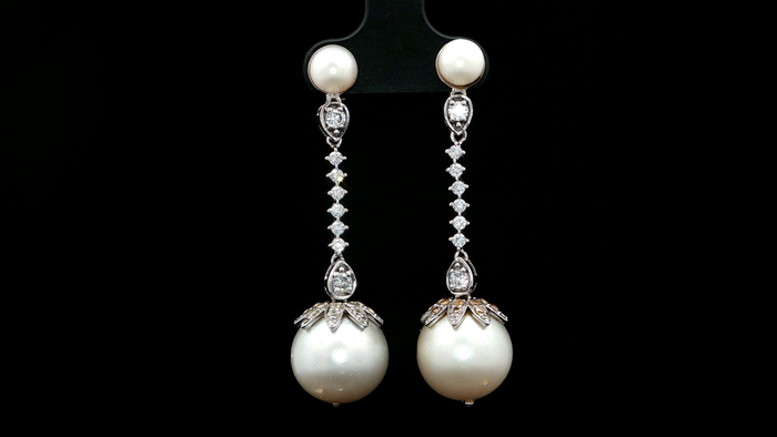 Sterling Silver Pearl Dangle Earrings