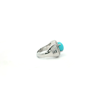 Silver Signet Ring with Cabochon Turquoise