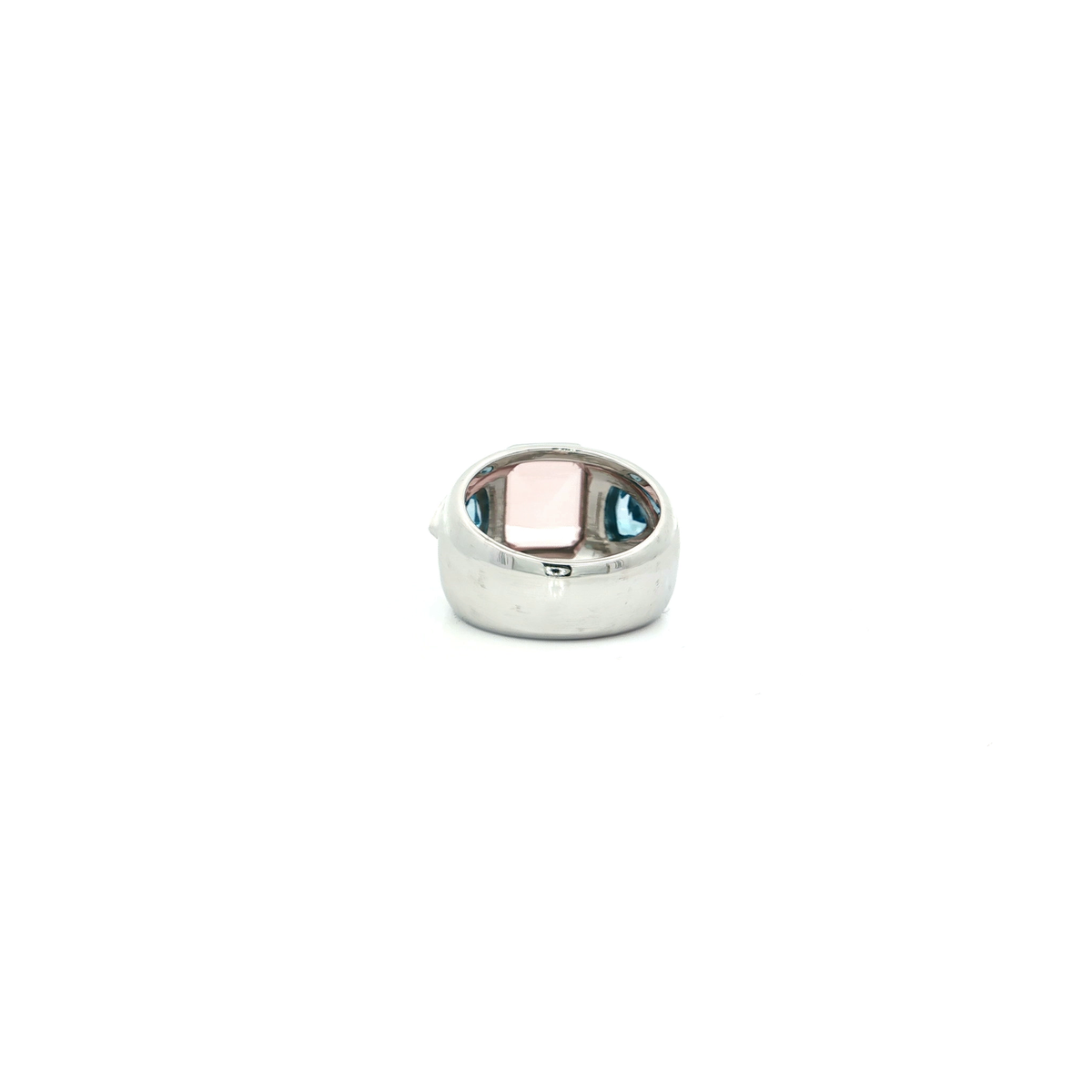 Sterling Silver Cocktail Ring with Octagon Cut Rose Quartz