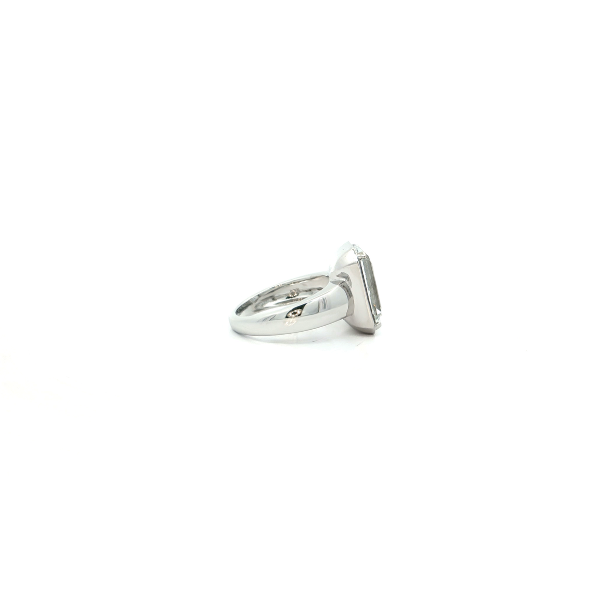 Sterling Silver Octagon-Cut White Topaz Solitaire Ring