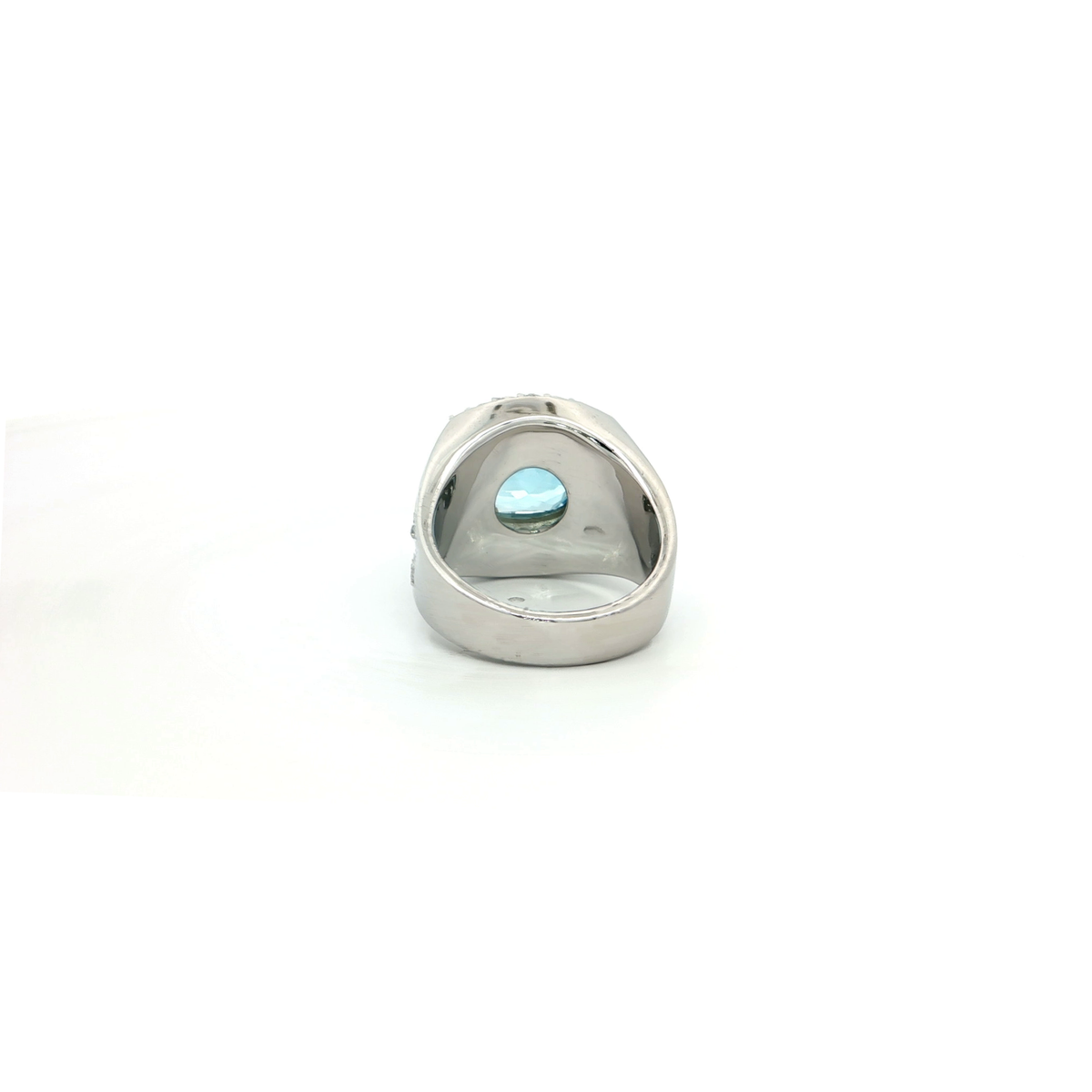 Sterling Silver Cocktail Ring with Cushion Cut Sky Blue Topaz