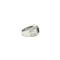 Sterling Silver Signet Ring with Square-Cut Amethyst