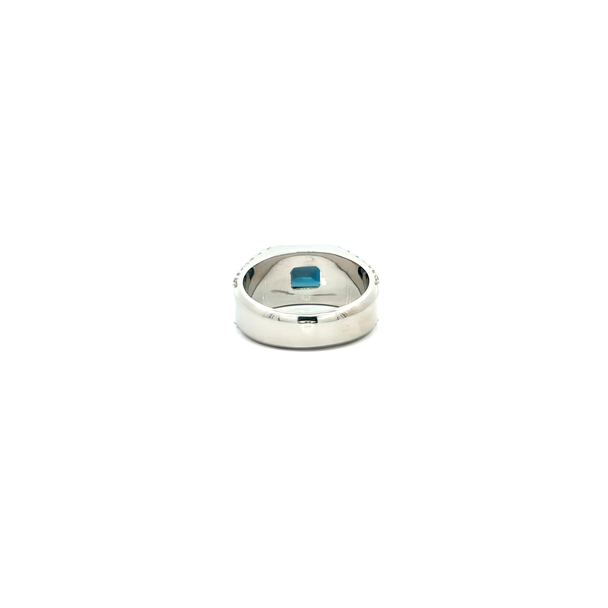 Silver Signet Ring with London Blue Topaz