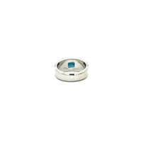 Silver Signet Ring with London Blue Topaz