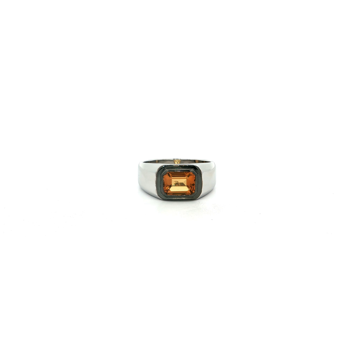 Silver Signet Ring with Citrine
