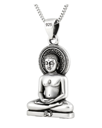 Sterling Silver 92.5 Lord Mahavir Pendant Necklace – Emblem of Peace & Enlightenment