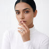 Modest Cubic Zirconia X-Shaped Rings