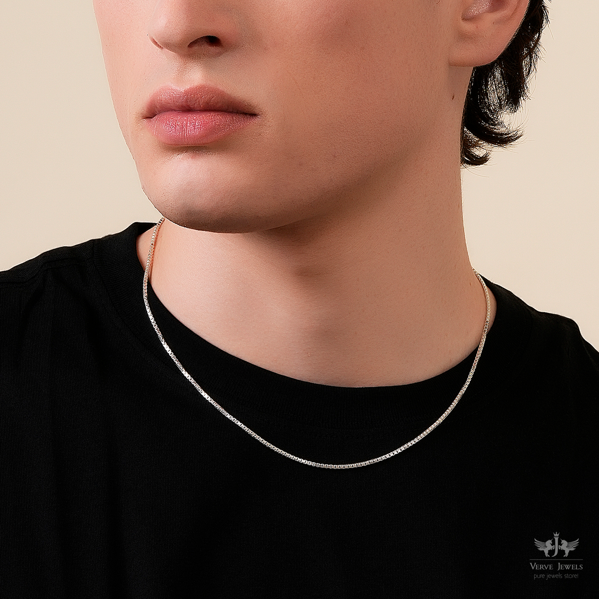 Box Chain Necklace 925 Sterling Silver Men's – VerveJewels