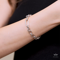 928 Sterling Silver Round Link Chain Bracelet - Unisex