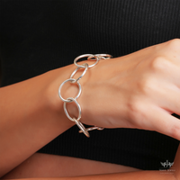 Sterling Circle Link Silver Bracelet - Unisex