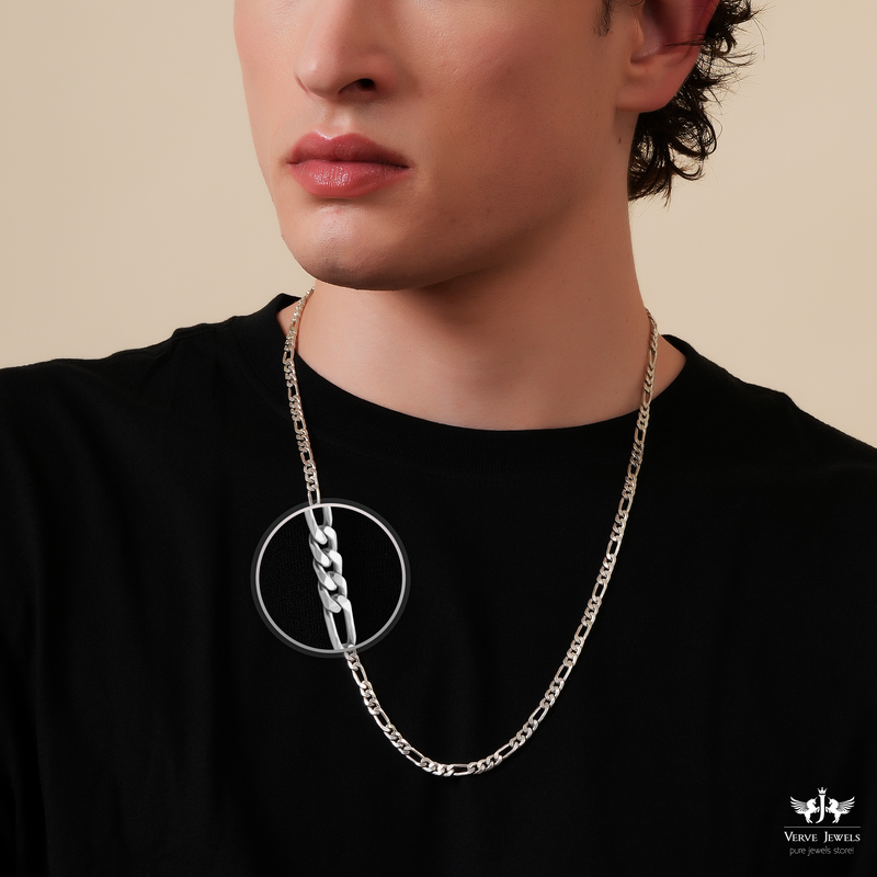 Figaro Chain Necklace 925 Sterling Silver Unisex1