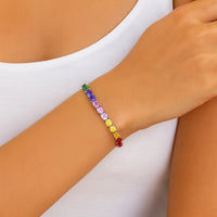 925 Sterling Silver Tennis Bracelet with Multi-Coloured Cubic Zirconia