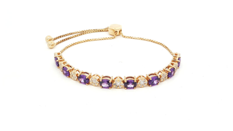 925 Sterling Silver Tennis Bracelet with Oval Cubic Zirconia