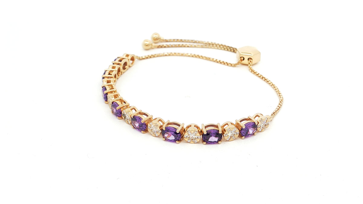 925 Sterling Silver Tennis Bracelet with Oval Cubic Zirconia