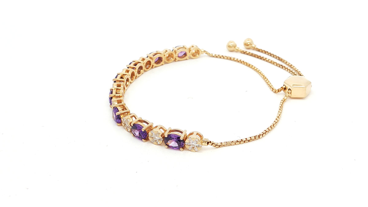 925 Sterling Silver Tennis Bracelet with Oval Cubic Zirconia