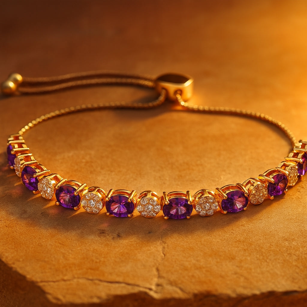 925 Sterling Silver Tennis Bracelet with Oval Cubic Zirconia