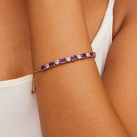 925 Sterling Silver Tennis Bracelet with Oval Cubic Zirconia