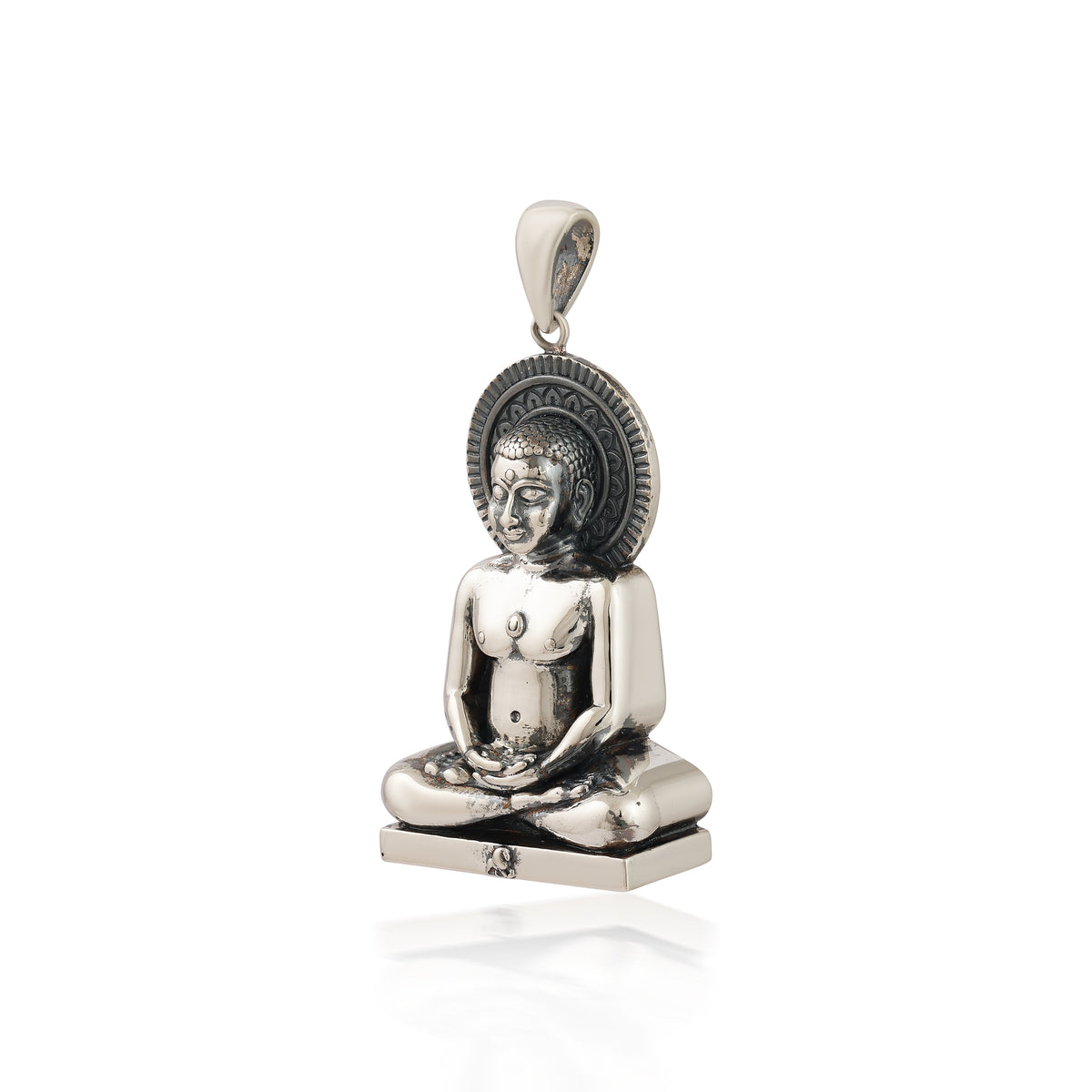 Sterling Silver 92.5 Lord Mahavir Pendant Necklace – Emblem of Peace & Enlightenment
