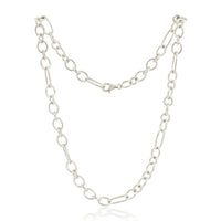 Anchor Chain Neckalce 925 Sterling Silver 30 Inch - Men's