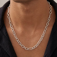 Anchor Chain Neckalce 925 Sterling Silver 30 Inch - Men's