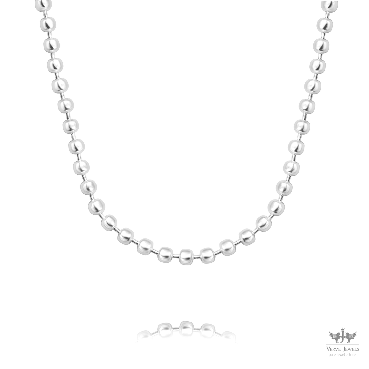 Ball Chain Necklace 925 Sterling Silver 4mm - Unisex – VerveJewels Ball Chain Necklace 925 Sterling Silver 4mm - Unisex – VerveJewels