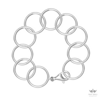 Sterling Circle Link Silver Bracelet - Unisex