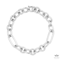 926 Sterling Silver Round Link Chain Bracelet - Unisex
