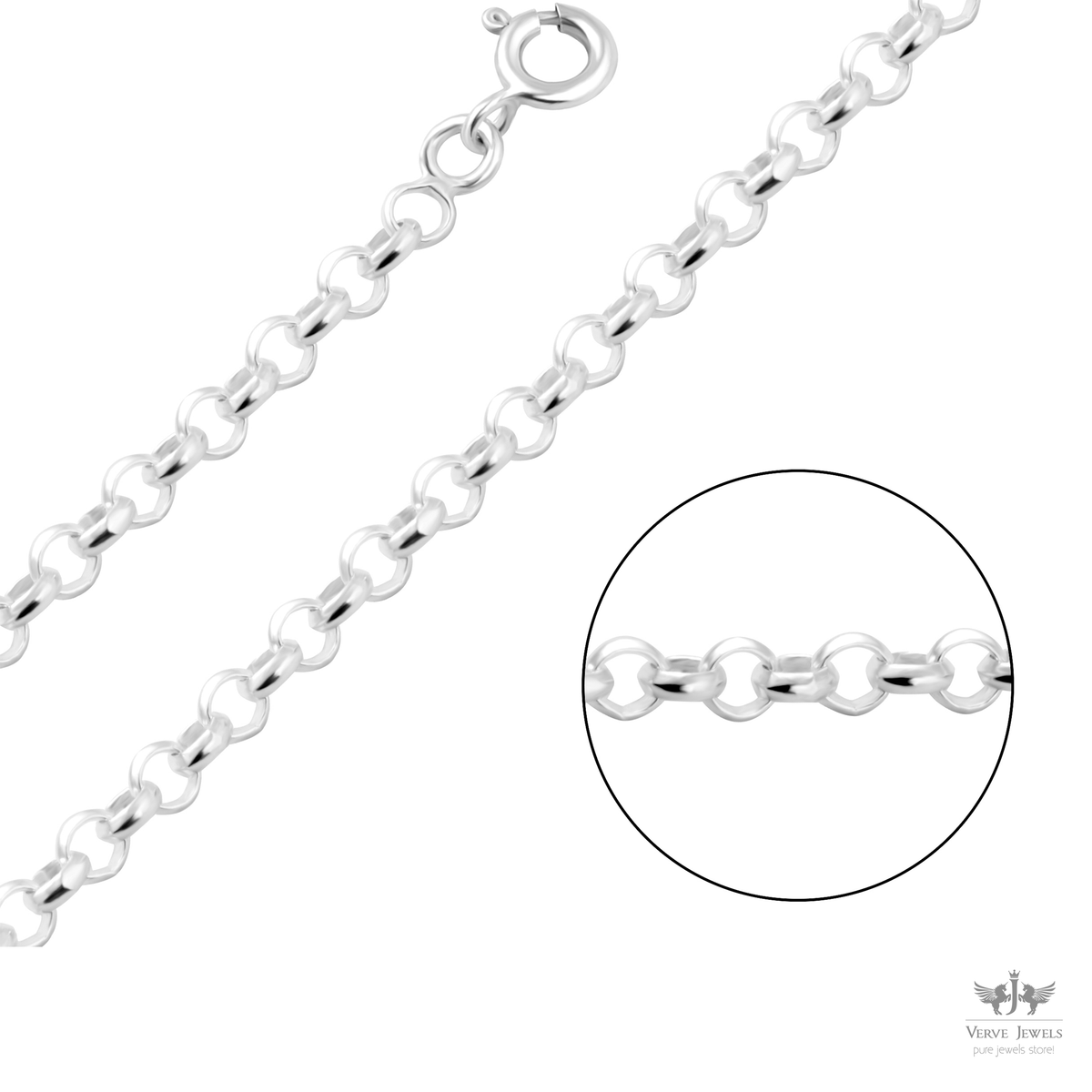 Woman's Rolo Chain Rolo Chain Necklace 925 Sterling Silver 2.5mm - Women's – VerveJewels