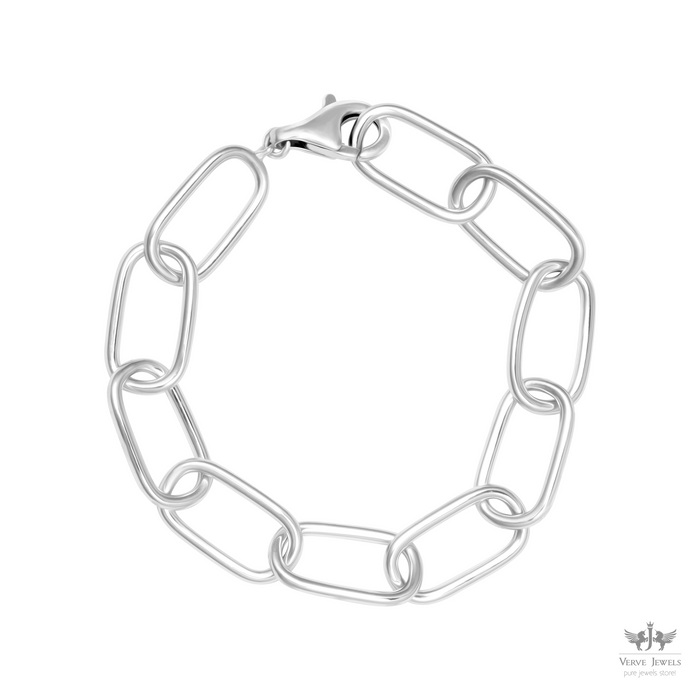 930 Sterling Silver Paperclip Chain Bracelet - Unisex