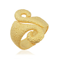 Aurelia – Textured Statement Silver Bracelet in Gold Finish