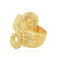 Aurelia – Textured Statement Silver Bracelet in Gold Finish