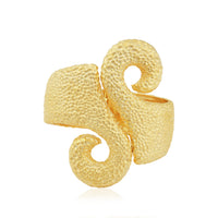 Aurelia – Textured Statement Silver Bracelet in Gold Finish