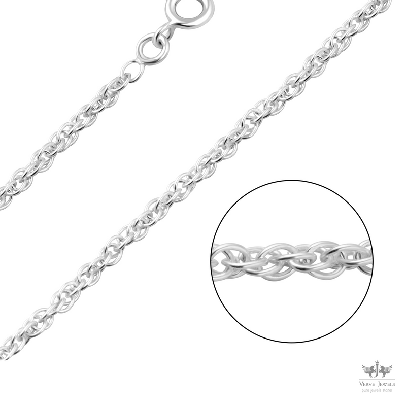 Rope Chain Necklace 925 Sterling Silver Men's – VerveJewels