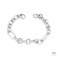 927 Sterling Silver Round Link Chain Bracelet - Unisex