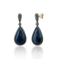 Celeste – Victorian Sapphire & Diamond Teardrop Earrings