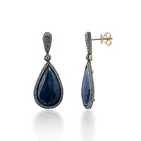Celeste – Victorian Sapphire & Diamond Teardrop Earrings