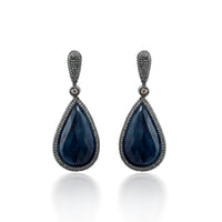 Celeste – Victorian Sapphire & Diamond Teardrop Earrings